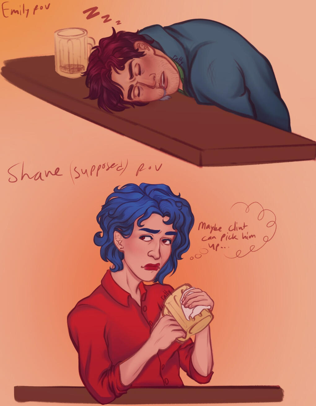 Partial rendering on a cleaned up sketch