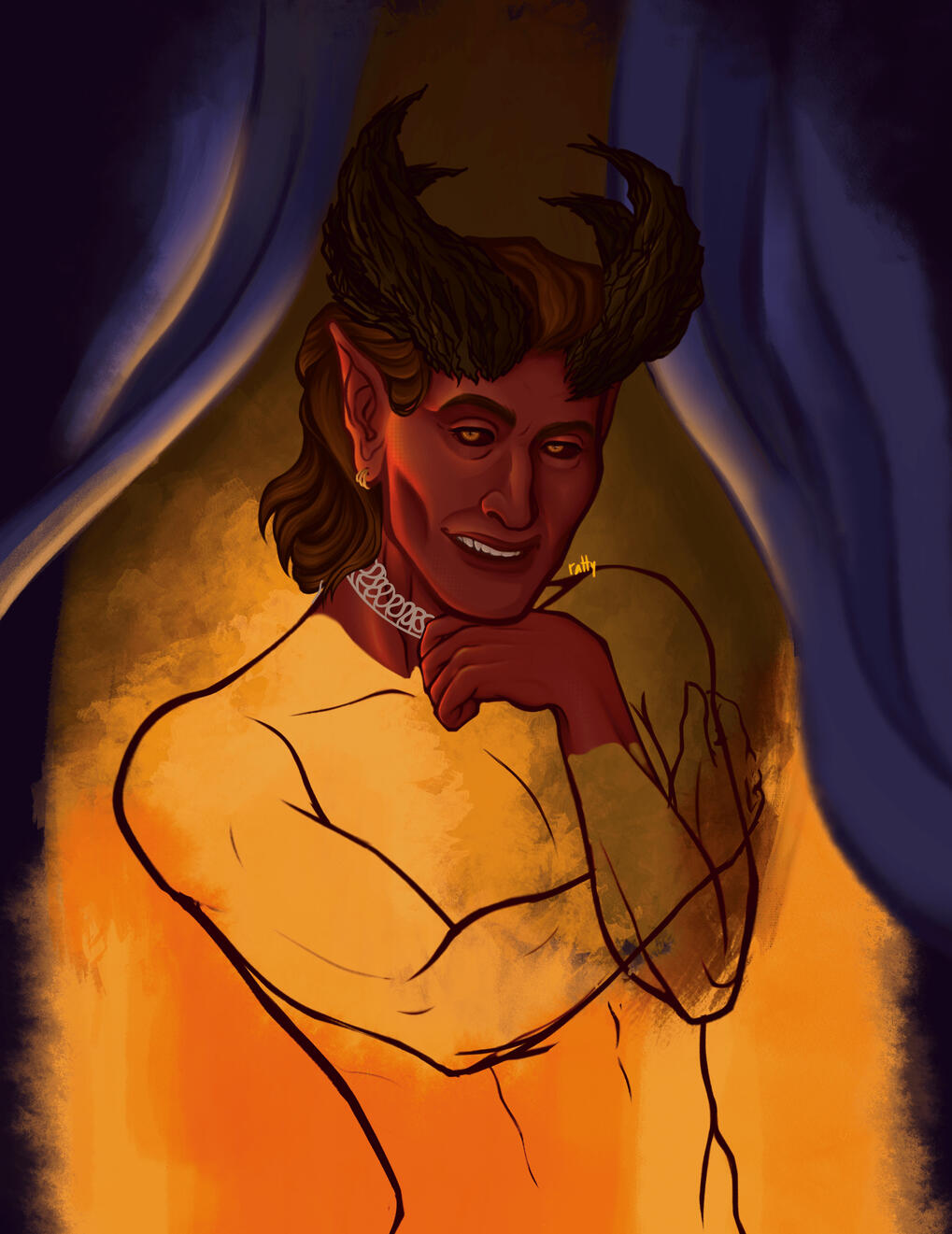 same pose as the Astarion work because I trashed Astarion's body to use it on our cambion here